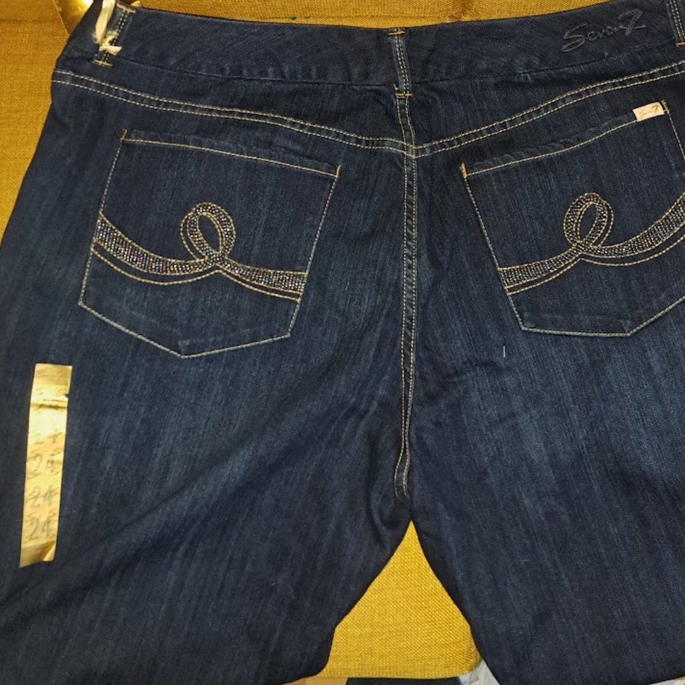 Seven7 Thalia Luxe Bootcut blue jeans Size 24 - Picture 3 of 12